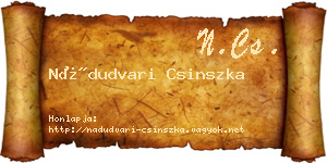 Nádudvari Csinszka névjegykártya